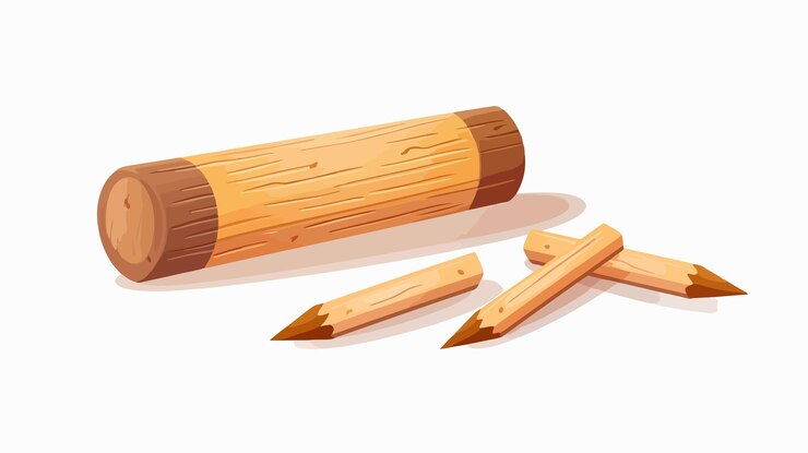 Vecteur illustration vectorielle à crayons de bois et à gomme