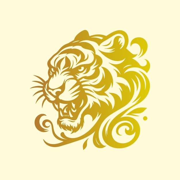 Vecteur illustration vectorielle de la création du logo tête de tigre dégradé