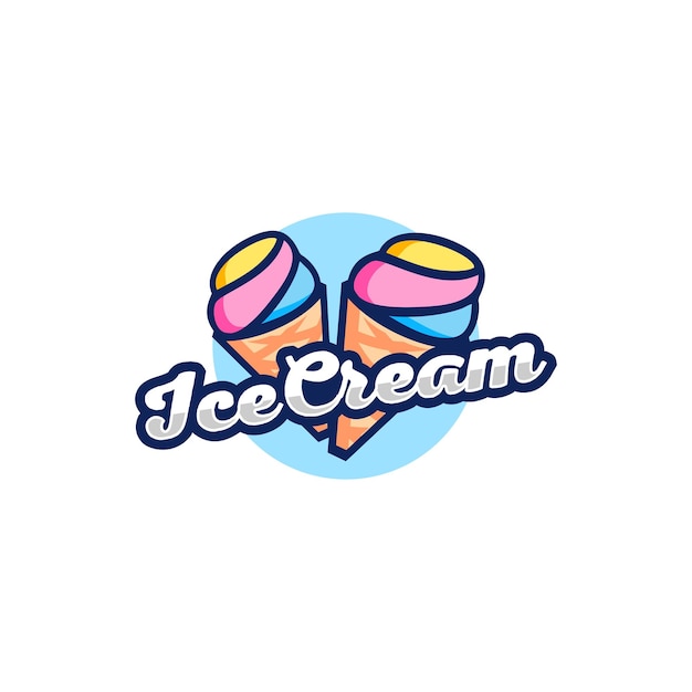 Illustration Vectorielle De Crème Glacée Logo Design