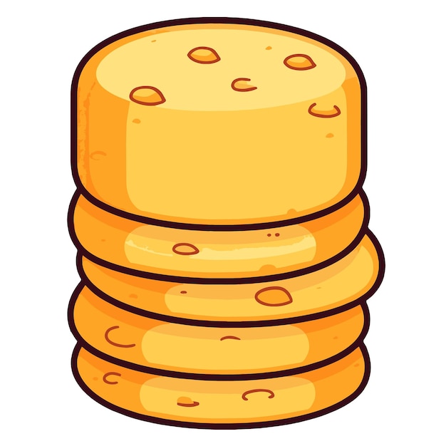 Vecteur illustration vectorielle croissante de l'icône des biscuits au fromage idéale pour les logos de boulangerie ou les menus alimentaires
