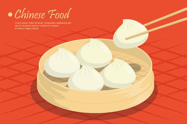 Illustration vectorielle de cuisine chinoise au design plat