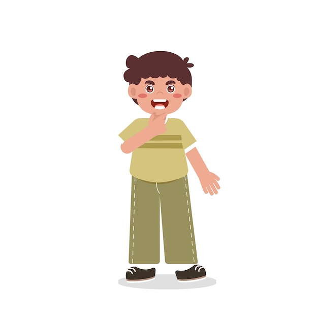 L'illustration vectorielle curieuse du petit garçon