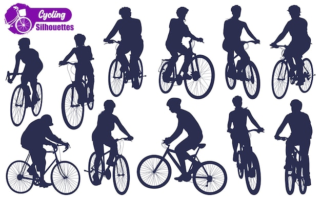 Illustration Vectorielle De Cycliste Ou De Silhouettes De Cyclisme