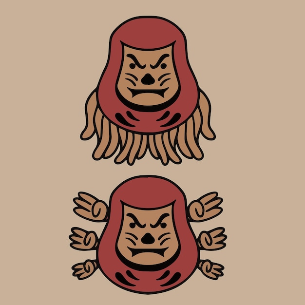 Vecteur illustration vectorielle d'une daruma faite pour les besoins publicitaires des vêtements et ainsi de suite