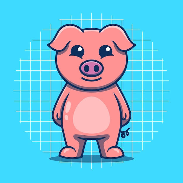 Illustration Vectorielle Debout De Cochon Mignon