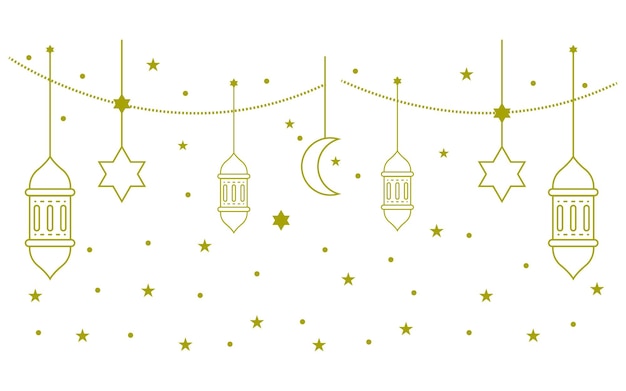illustration vectorielle de la décoration de la lanterne du ramadan