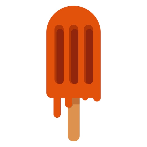 Illustration Vectorielle De Délicieuses Glaces à La Popsicle Avec Du Jus De Crème Glacée Sur Un Bâton