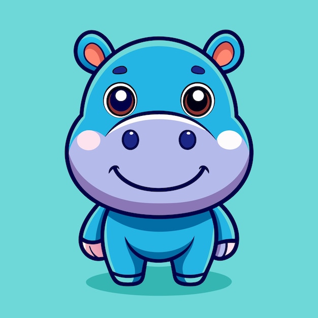 Illustration vectorielle d'un dessin animé de bébé hippopotame