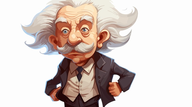 Vecteur illustration vectorielle de dessin animé d'einstein