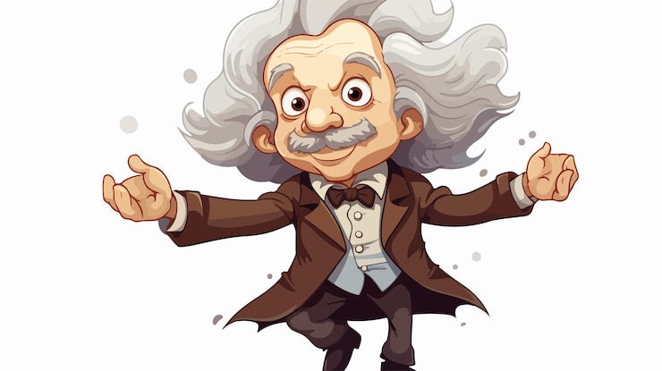 Vecteur illustration vectorielle de dessin animé d'einstein