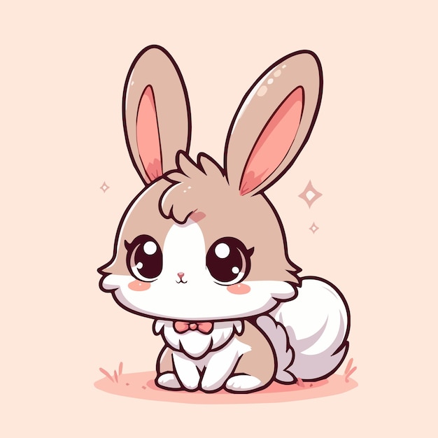 Une illustration vectorielle de dessin animé de lapin mignon