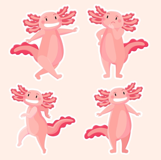 Vecteur illustration vectorielle de dessin animé mignon axolotl