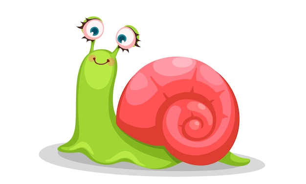 Illustration Vectorielle De Dessin Animé Mignon Escargot