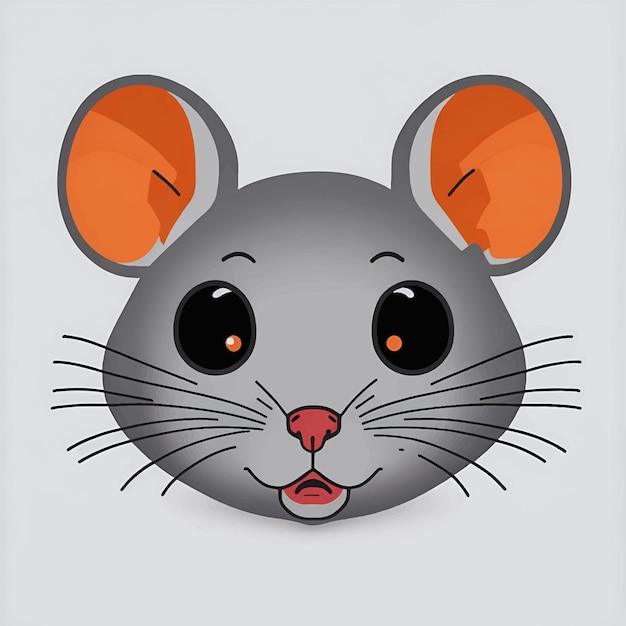 Vecteur illustration vectorielle de dessin animé mignon petit visage de souris