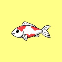 Illustration vectorielle de dessin animé mignon poisson koi