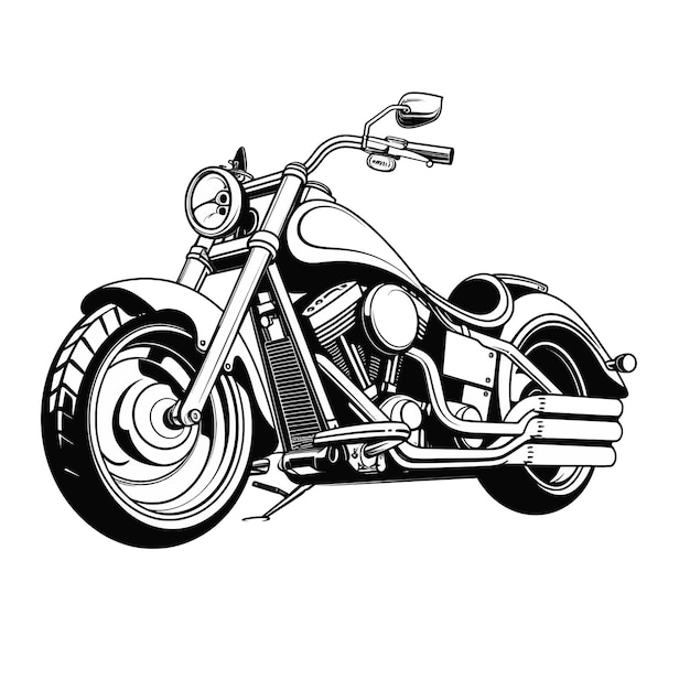 Vecteur illustration vectorielle de dessin animé de moto dessinée à la main clipart à fond blanc