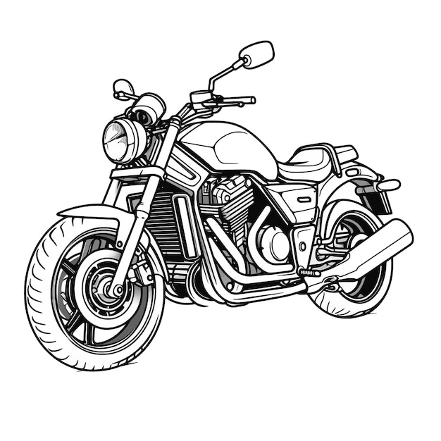 Vecteur illustration vectorielle de dessin animé de moto dessinée à la main clipart à fond blanc