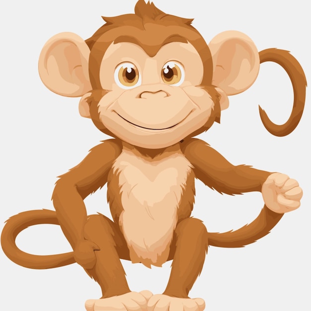 Vecteur illustration vectorielle de dessin animé de singe