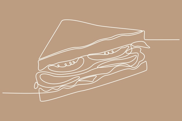 Illustration Vectorielle De Dessin Au Trait Continu Sandwich