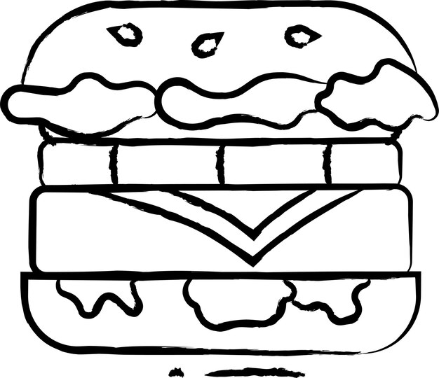 Vecteur illustration vectorielle dessinée à la main du burger mexicain