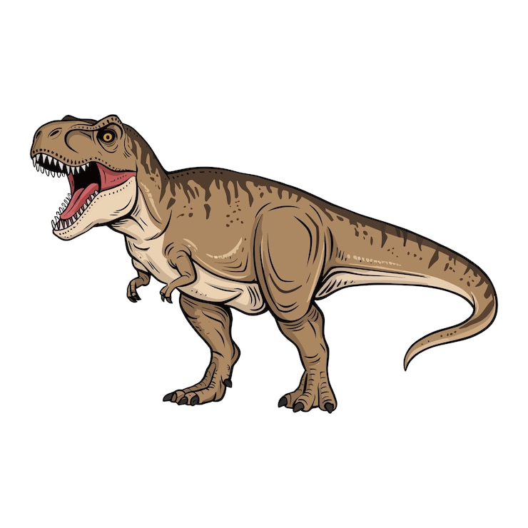 Vecteur illustration vectorielle dessinée à la main du dinosaure trex