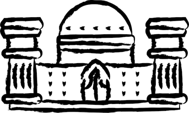 Illustration vectorielle dessinée à la main du palais