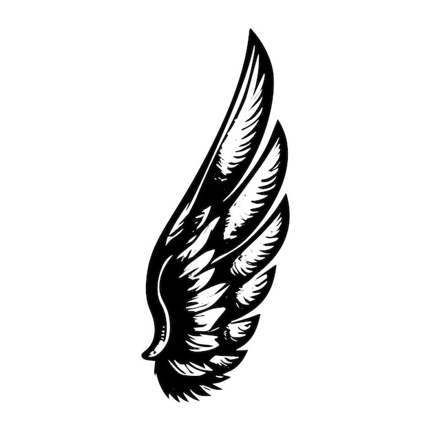 Illustration vectorielle dessinée à la main de l'esquisse de l'aile d'un ange