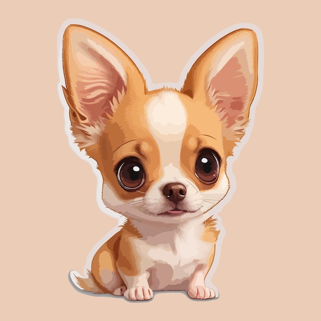 Illustration vectorielle dessinée à la main de personnage de dessin animé de chien mignon