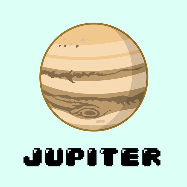 Vecteur illustration vectorielle dessinée à la main de la planète jupiter