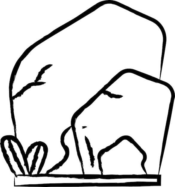Vecteur illustration vectorielle dessinée à la main sur la roche