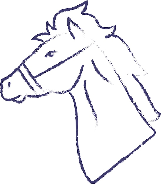 Vecteur illustration vectorielle dessinée à la main de visage de cheval
