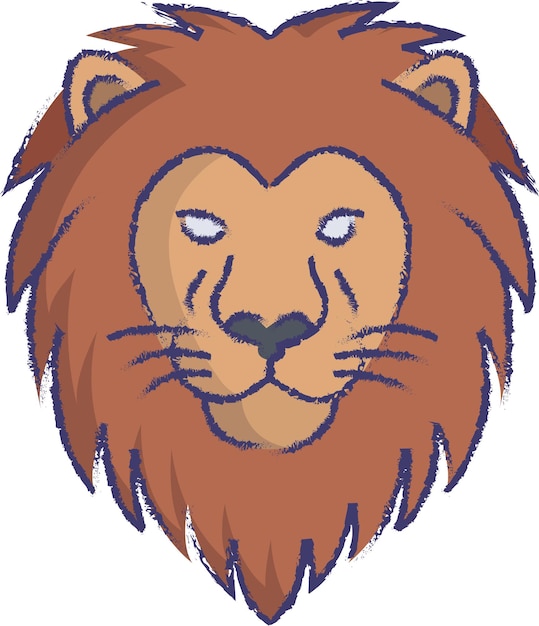 Vecteur illustration vectorielle dessinée à la main de visage de lion