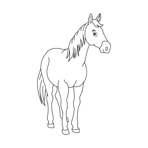 Illustration vectorielle de dessins animés de chevaux Dessin animé de dessins dessinés de dessins illustrés de dessin animés