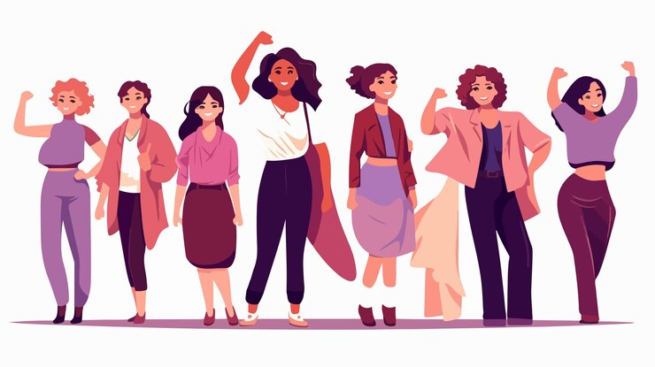 Vecteur illustration vectorielle de dessins animés féministes pour le mouvement girl power