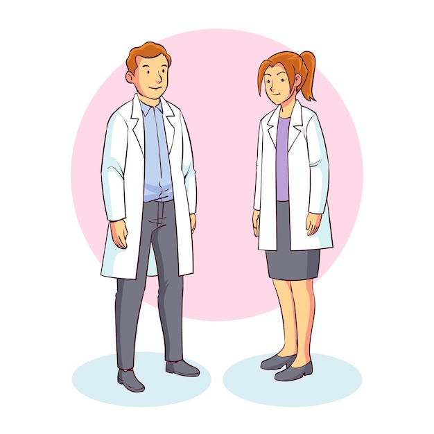 illustration vectorielle de deux médecins