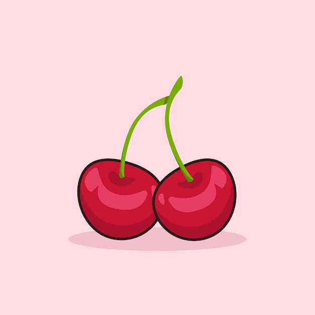 Illustration vectorielle de deux paires de cerises