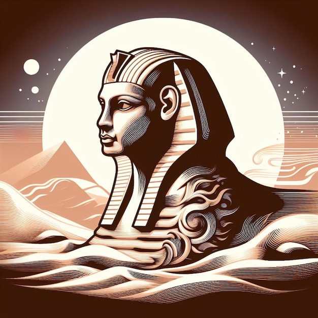 Vecteur illustration vectorielle de deux sphinx