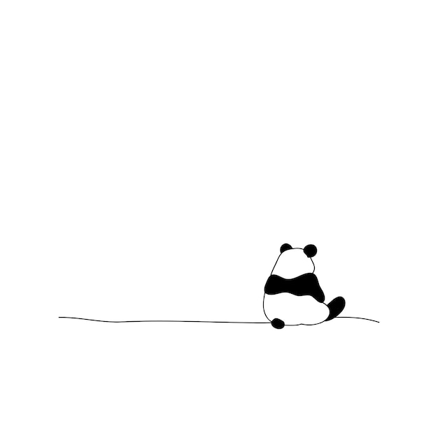 Illustration Vectorielle De Dos Isolé Panda