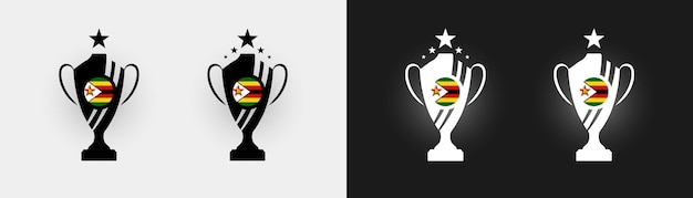 Illustration vectorielle de drapeau zimbabwéen trophée