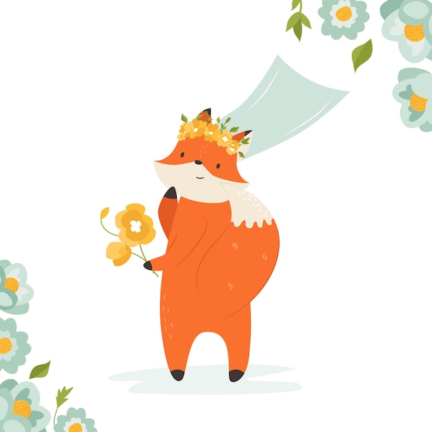 Illustration Vectorielle D'un Drôle De Renard Orange