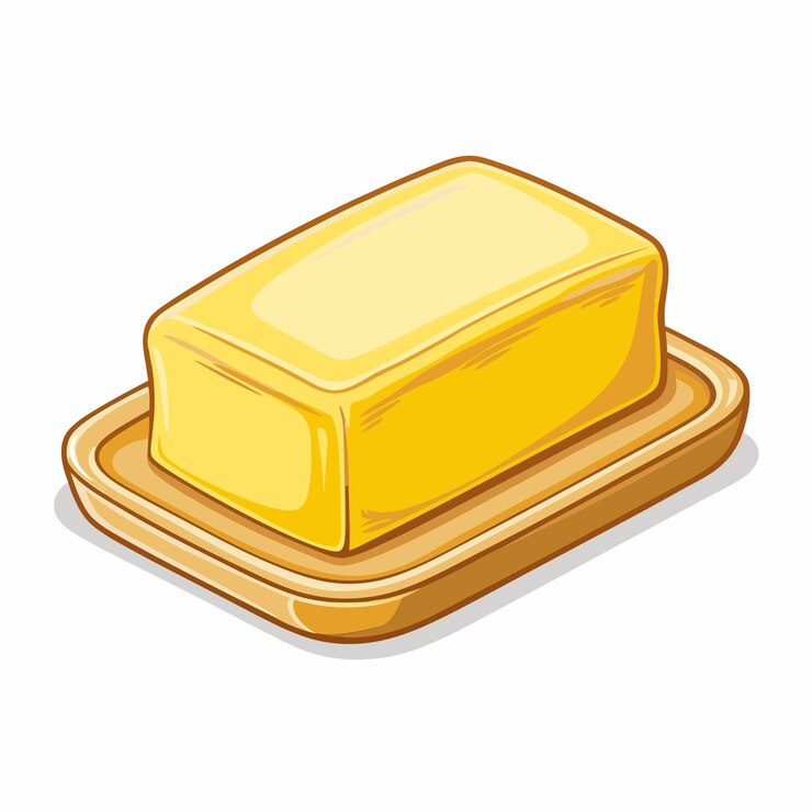 Illustration vectorielle du beurre et du beurre gourmet et des produits laitiers