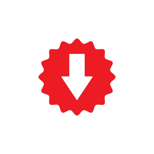 Vecteur illustration vectorielle du bouton de style de badge de téléchargement en couleur rouge