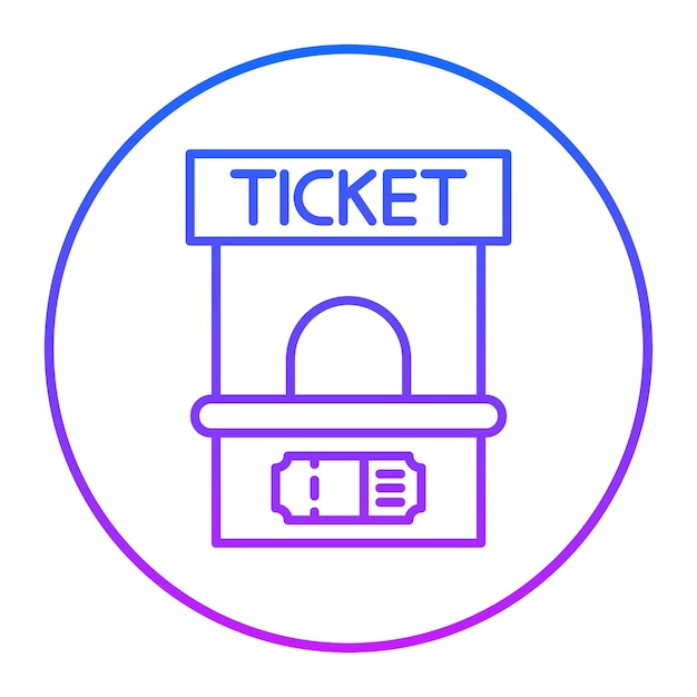 Illustration vectorielle du bureau des billets