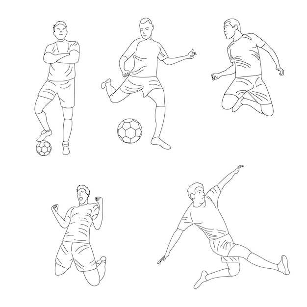 Vecteur illustration vectorielle du championnat du monde de football utilisé pour les besoins de conception graphique ensemble de joueurs de football