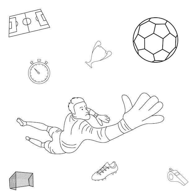 Vecteur l'illustration vectorielle du championnat du monde de football utilisé pour la conception graphique a besoin de bloquer le ballon