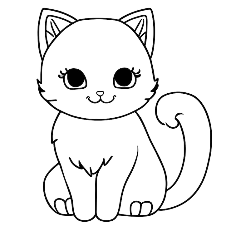 Vecteur l'illustration vectorielle du chat est une illustration linéaire.