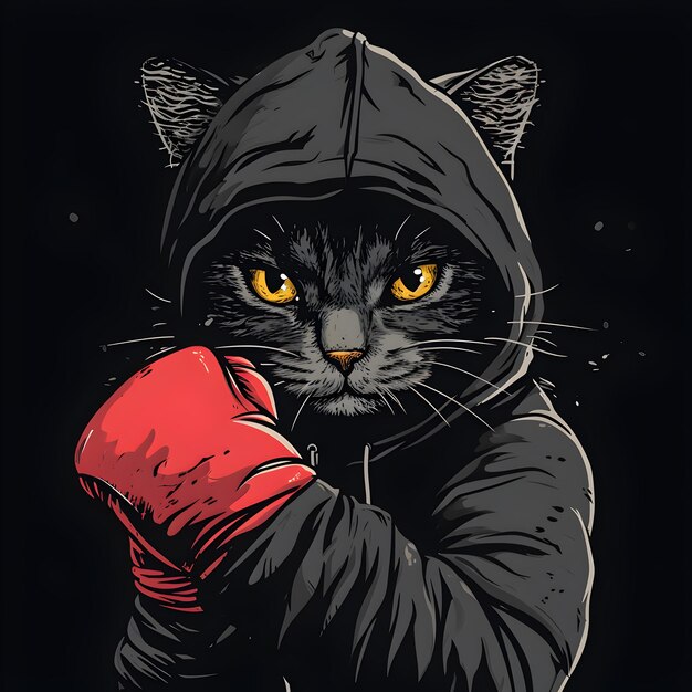 Vecteur illustration vectorielle du chat en tant que combattant ufc chat courageux illustration cool chat