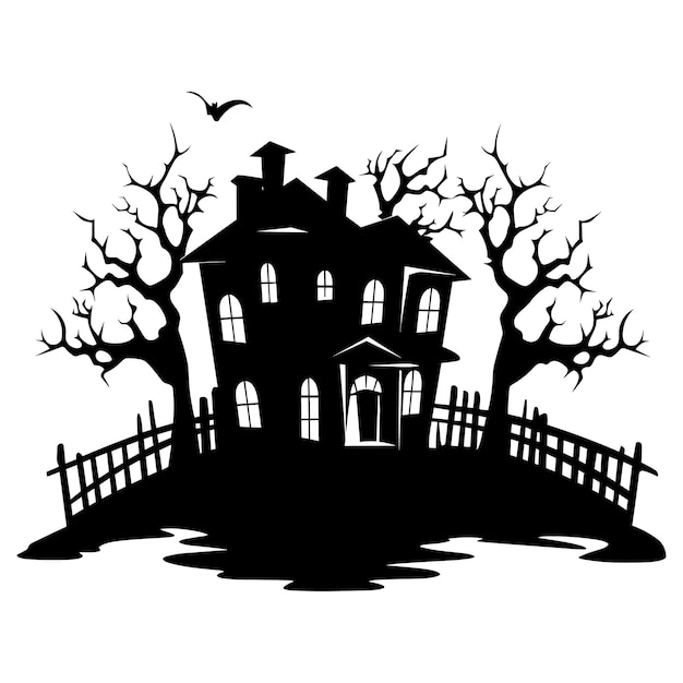 Vecteur l'illustration vectorielle du château de la maison hantée d'halloween