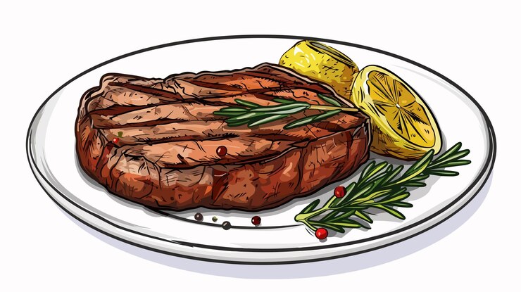 Vecteur illustration vectorielle du clip-part du steak juteux