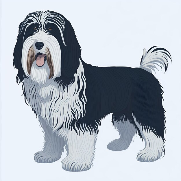 Vecteur illustration vectorielle du collie barbu